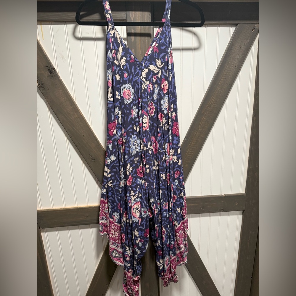 Japna Navy and Pink Floral Jumpsuit
